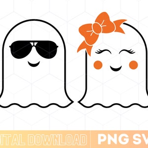 Fantasma di Halloween, Girl Ghost Svg / Halloween Ghost Season Svg / Retro Halloween Ghost Shirt Design Svg / Download istantaneo