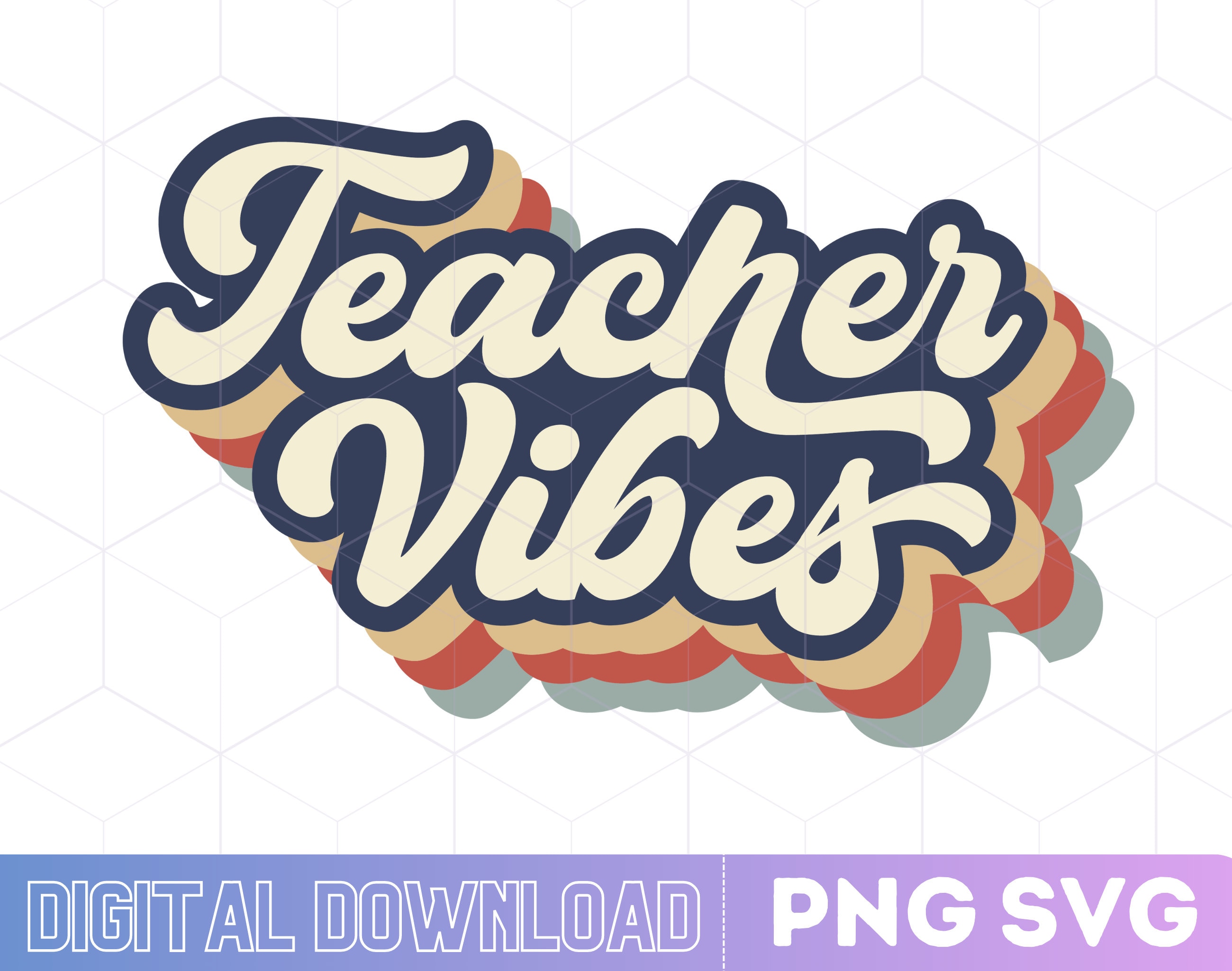 Retro Teacher Vibes Svg Teacher Vibes Png Sublimation - Etsy