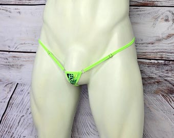 Men’s Ultra Micro Thong, Minimal Coverage G String, Open Style Bikini, Micro Beachwear, Handmade Men’s String Underwear