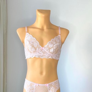 Sissy lingerie sets for men, Crossdresser transgender lingerie set bra, Pink Men Bra AA and sissy panty, Training Sissy bras Plus size