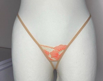 Micro extreme string bikini, Open crotched lingerie, Micro G-String,  Micro String thong, Lace lingerie thong bikini