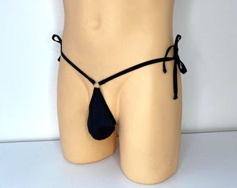 Men's Micro Thong swimwear mens thong underwear Bulge pouch swimwear Mens Thong Handmade Mens micro string bikini,  Sissy panty,