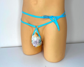 Tanga sin espalda para hombre, tanga abierta, ropa de baño transparente para hombre, microtanga para hombre, ropa interior tipo tanga para hombre.
