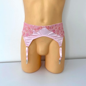 Luxury Sissy garter belts Pink lace garter belt, Sissy lace lingerie stocking straps Crossdresser Lingerie lace garters for men Sissy adult