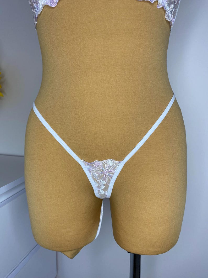 Tanga micro de encaje, bikini de tanga extrema en forma de Y imagen 8