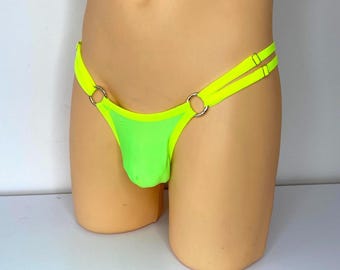 Men swim brief small MicroThong Swimming Bulge pouch swimwear Handmade Mens string bikini Sissy panty Underwear Swimwear Swim suit mens