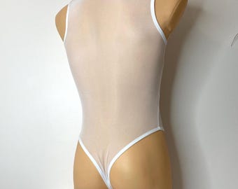 Sheer men's bodysuit with a front closure Sheer men's underwear, Bodysuit men thong Mesh lingerie bodysuit See through mens crossdress