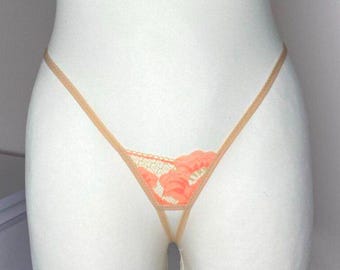 Micro extreme string bikini- open crotched bikini swimwear Micro G-String,  Micro String thong, Lace lingerie thong bikini