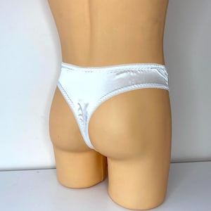 Lyxig herrstringtrosa i satin Stringtrosa med genomskinlig påse Sissystringtrosa Sissyunderkläder för män, Sissystringtrosa för män Spets Sissyunderkläder Sissytrosa