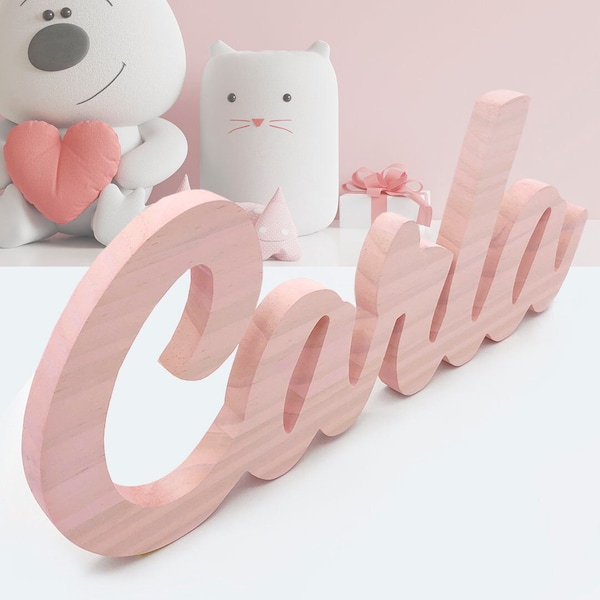 Nombres de Madera personalizados para decoración habitación infantil, bodas, bautizos, comuniones. Regalo personalizado. Letras de madera.