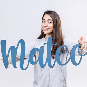 Nombres de madera pared personalizados de 40 | 60 | 80 cm de ancho para regalos personalizados, comuniones, decoración puertas infantil