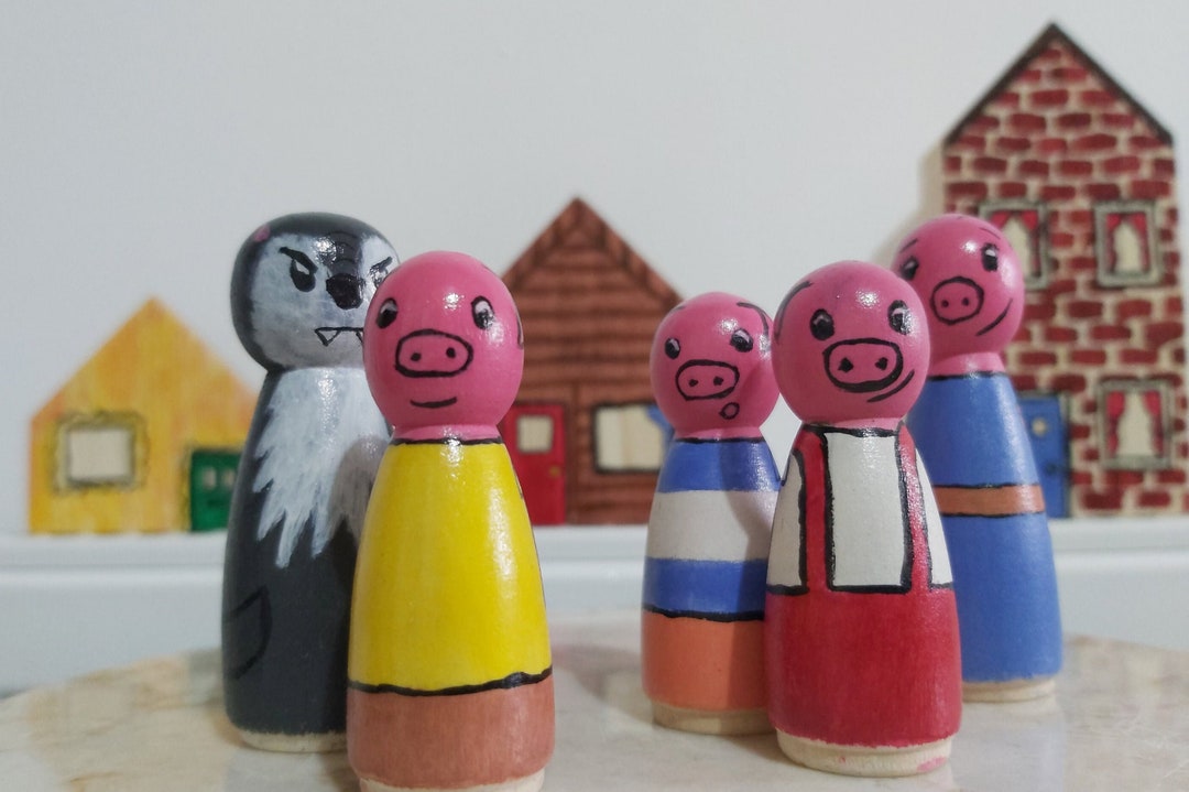 Peg Doll Story the Three Little Pigs Etsy UK