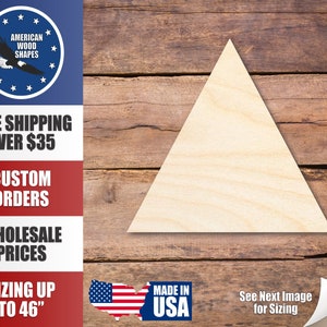 Unfinished Wood Triangle Shape - Craft - up to 24&quot; DIY