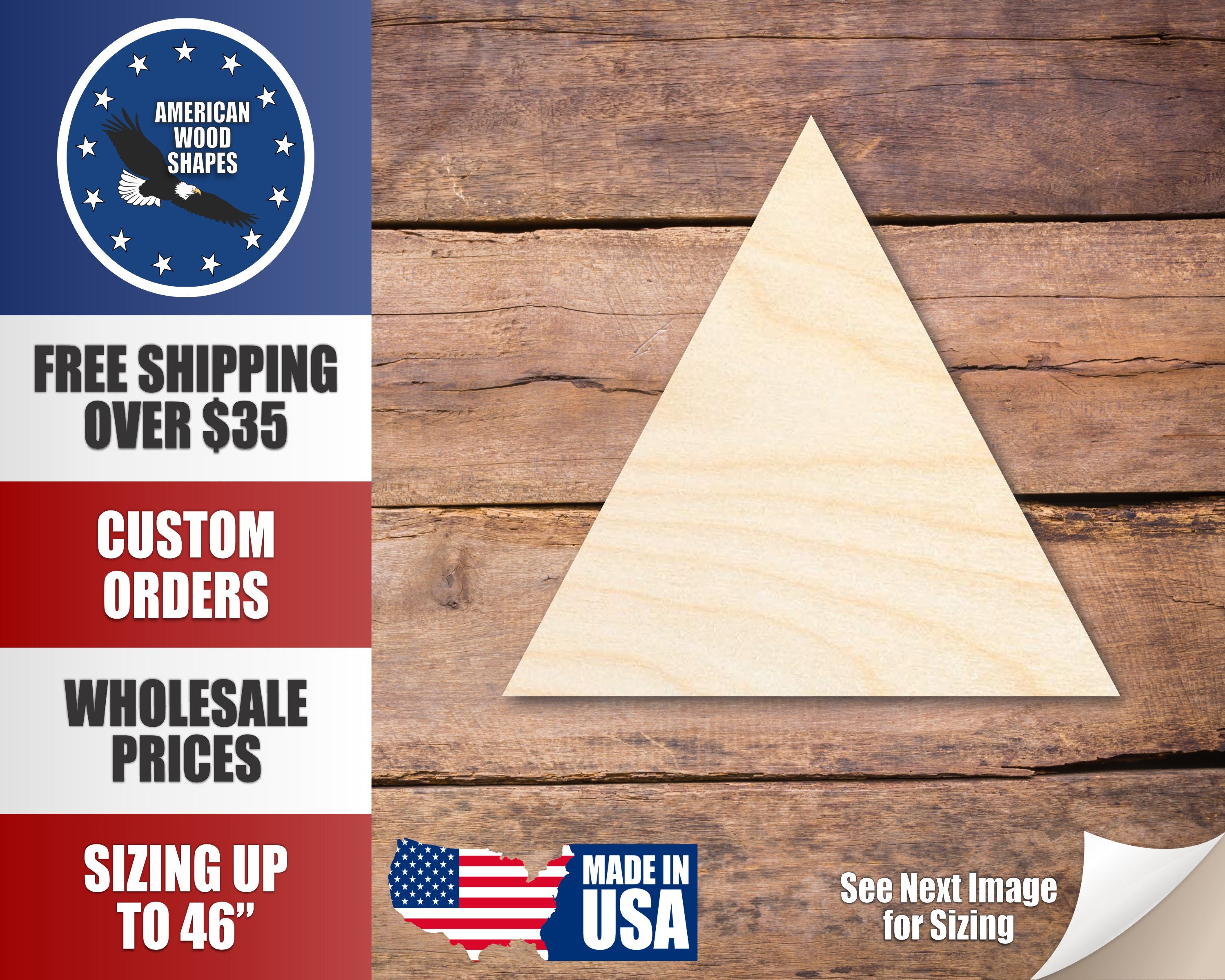 Wooden 2024 triangle shapes