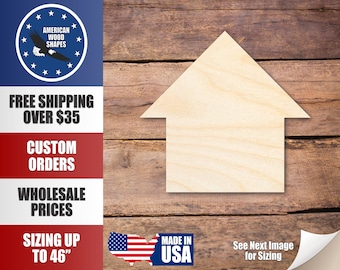 Unfinished Wood House Silhouette - Craft- up to 24" DIY