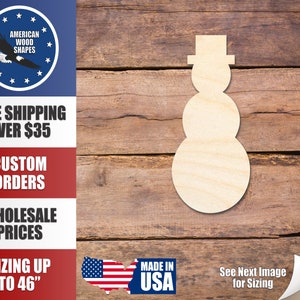 Unfinished Wood Tall Snowman Shape - Craft - up to 36&quot; DIY