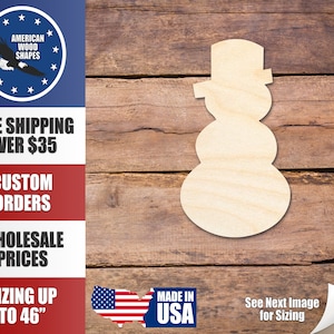 Unfinished Wood Snowman Silhouette - Craft- up to 24&quot; DIY