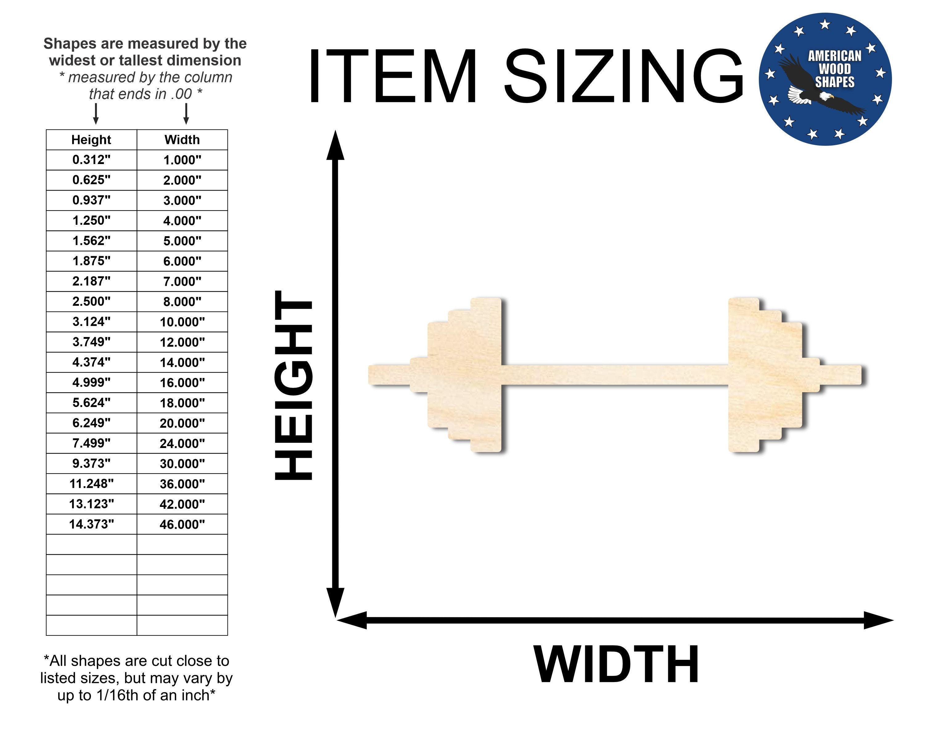 Weight Shape File Unfinished Wood Barbell Weights Shape - Craft - Music - up to 24