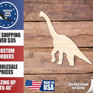 Unfinished Wood Sauropod Dinosaur Silhouette - Craft- up to 24&quot; DIY