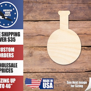 Unfinished Wood Beaker Potion Flask Silhouette - Craft- up to 24&quot; DIY