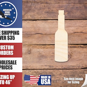 Unfinished Wood Hot Sauce Bottle Shape - Craft - up to 36&quot; DIY