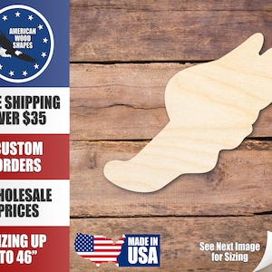 Unfinished Wood Winged Shoe Silhouette - Craft- up to 24&quot; DIY