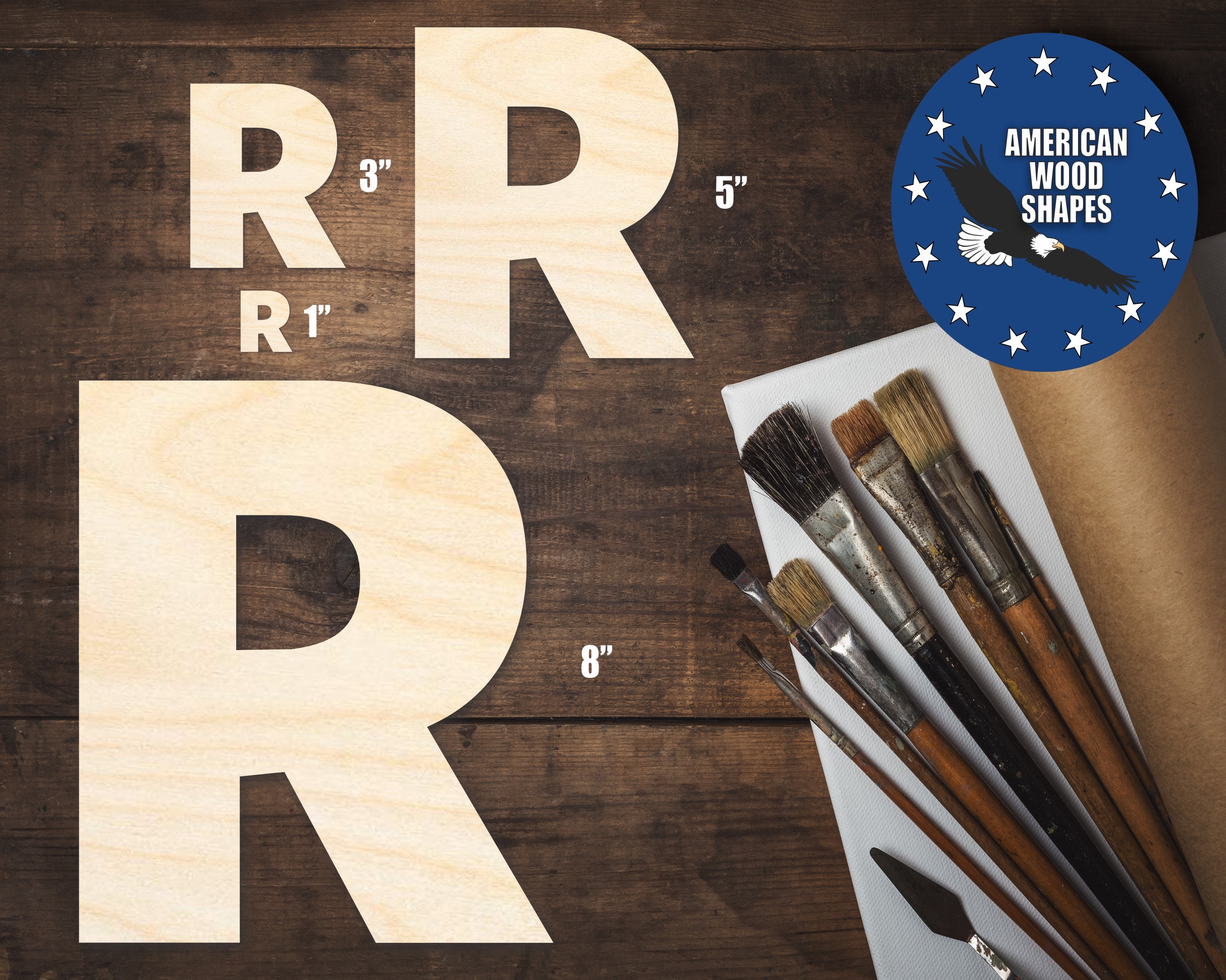 Unfinished Wood Block Letter R - Craft - up to 24