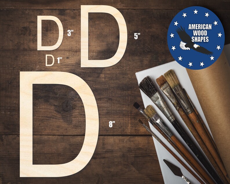 Unfinished Wood Arial Letter D Shape Craft up to 36 - Etsy