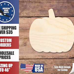 Unfinished Wood Pumpkin Silhouette - Craft- up to 24&quot; DIY