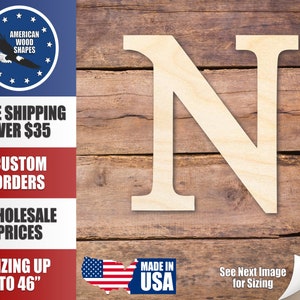Unfinished Wood Bold Nu Shape - Craft - up to 36&quot; DIY