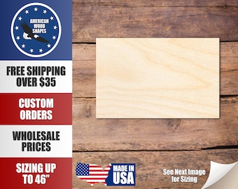 Forma de rectángulo de madera sin terminar - Artesanía - hasta 36" DIY