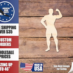 Unfinished Wood Body Builder Shape - Craft - up to 36&quot; DIY
