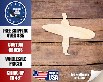 Forma de surfista de madera sin terminar - Artesanía - hasta 36" DIY