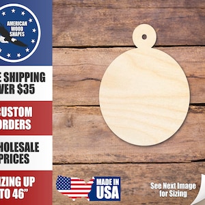 Unfinished Wood Christmas Ornament Circle Shape - Craft - up to 36&quot; DIY