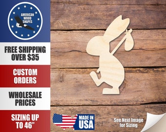 Unfinished Wood Walking Rabbit Shape - Craft - up to 36" DIY