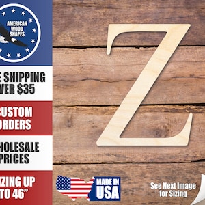 Unfinished Wood Zeta Silhouette - Craft- up to 24" DIY