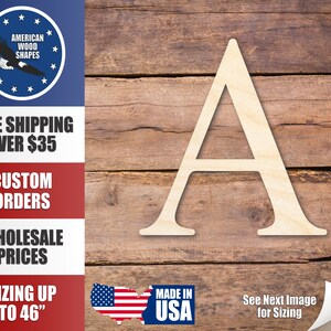 Unfinished Wood Alpha Silhouette - Craft- up to 24" DIY
