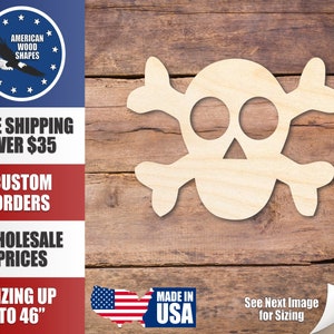 Unfinished Wood Skull Silhouette - Craft- tot 24" DIY
