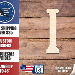 Unfinished Wood Greek Classic Column Shape - Craft - up to 24" DIY