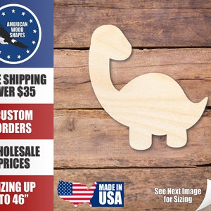 Unfinished Wood Baby Dinosaur Brontosaurus Silhouette - Craft- up to 24&quot; DIY