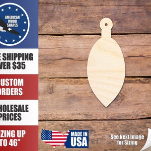Unfinished Wood Christmas Ornament Egg Shape - Craft - up to 36&quot; DIY