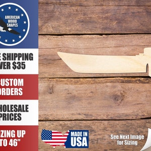Unfinished Wood Fishing Boat Silhouette - Craft- up to 24" DIY