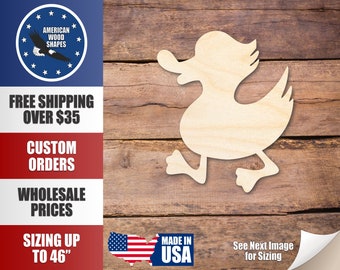 Unfinished Wood Walking Duck Shape - Craft - up to 36" DIY