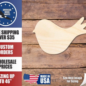 Unfinished Wood Bird Cute Craft Silhouette - Craft- tot 24&quot; DIY