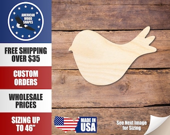 Unfinished Wood Bird Cute Craft Silhouette - Craft- up to 24" DIY