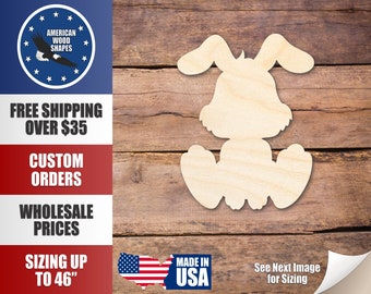 Unfinished Wood Cute Bunny Shape - Craft - up to 36" DIY