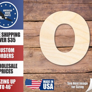 Unfinished Wood Block Letter O - Craft - up to 24&quot; DIY