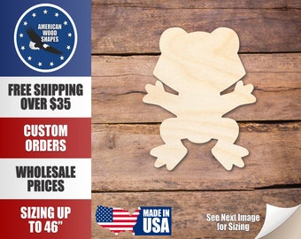 Unfinished Wood Cute Frog Shape - Craft - up to 36" DIY