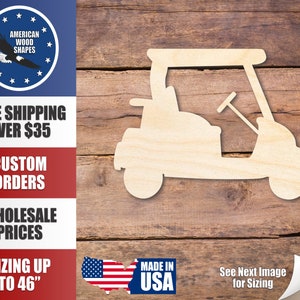 Unfinished Wood Golf Cart Silhouette - Craft- up to 24" DIY - Etsy