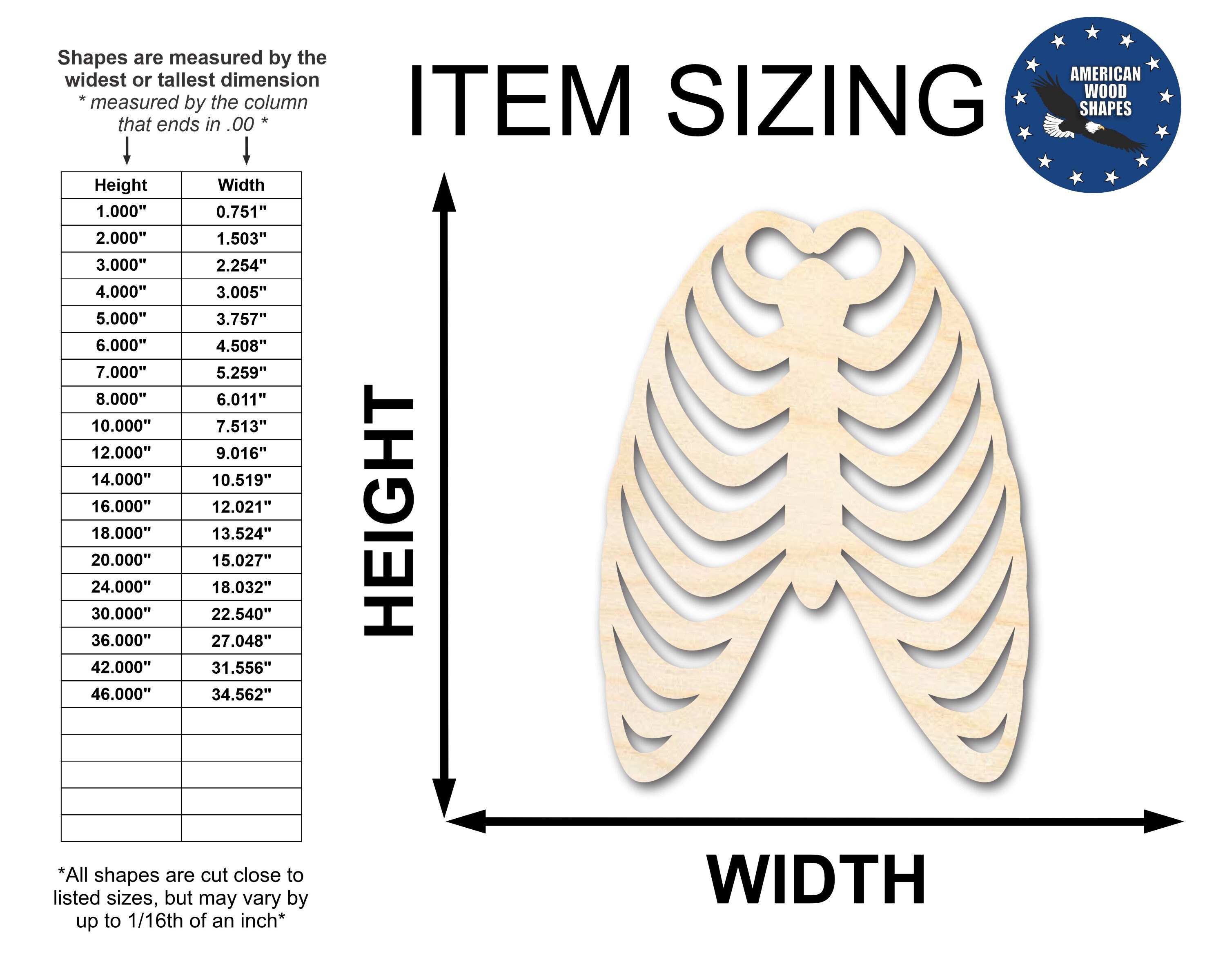 Diy String Rib Cage Unfinished Wood Skeleton Rib Cage Shape - Craft - up to 24